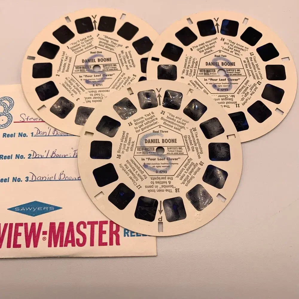 Vintage Sawyer’s View-Master Daniel Boone Packet B479 3 Reel Set with Booklet